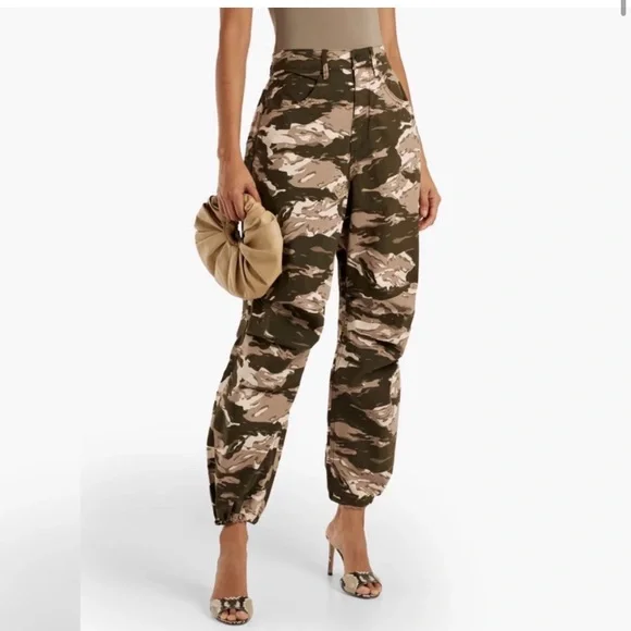 GOOD AMERICAN • Camouflage Drawstring Women's Pants - Picture 1 of 9